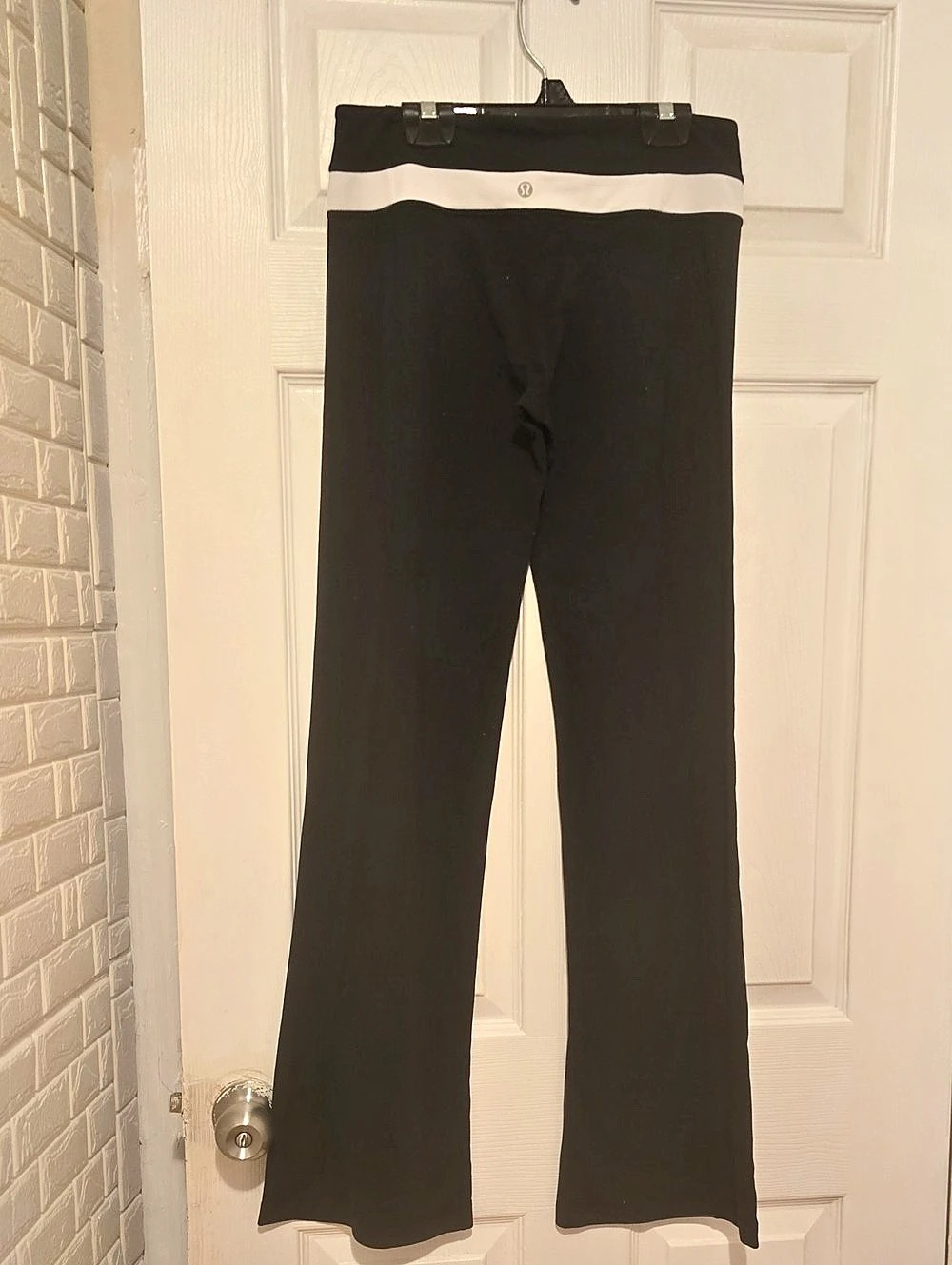 lululemon Groove Pant (Legacy Contrast Waistband) Black & White Wide Leg Pants